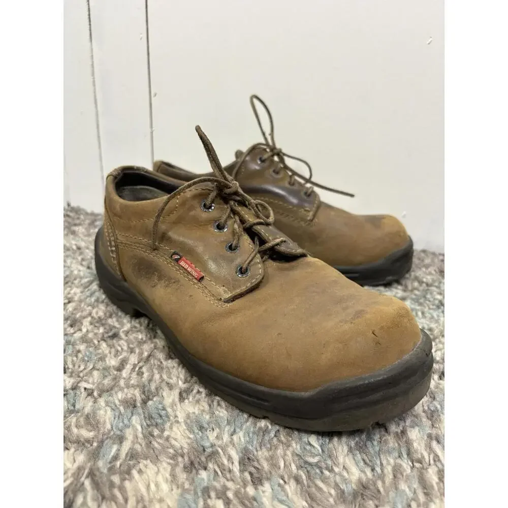 Red Wing Shoes Mens Size 8.5 King Toe Brown Leather Oxfords Chunky Low Ankle